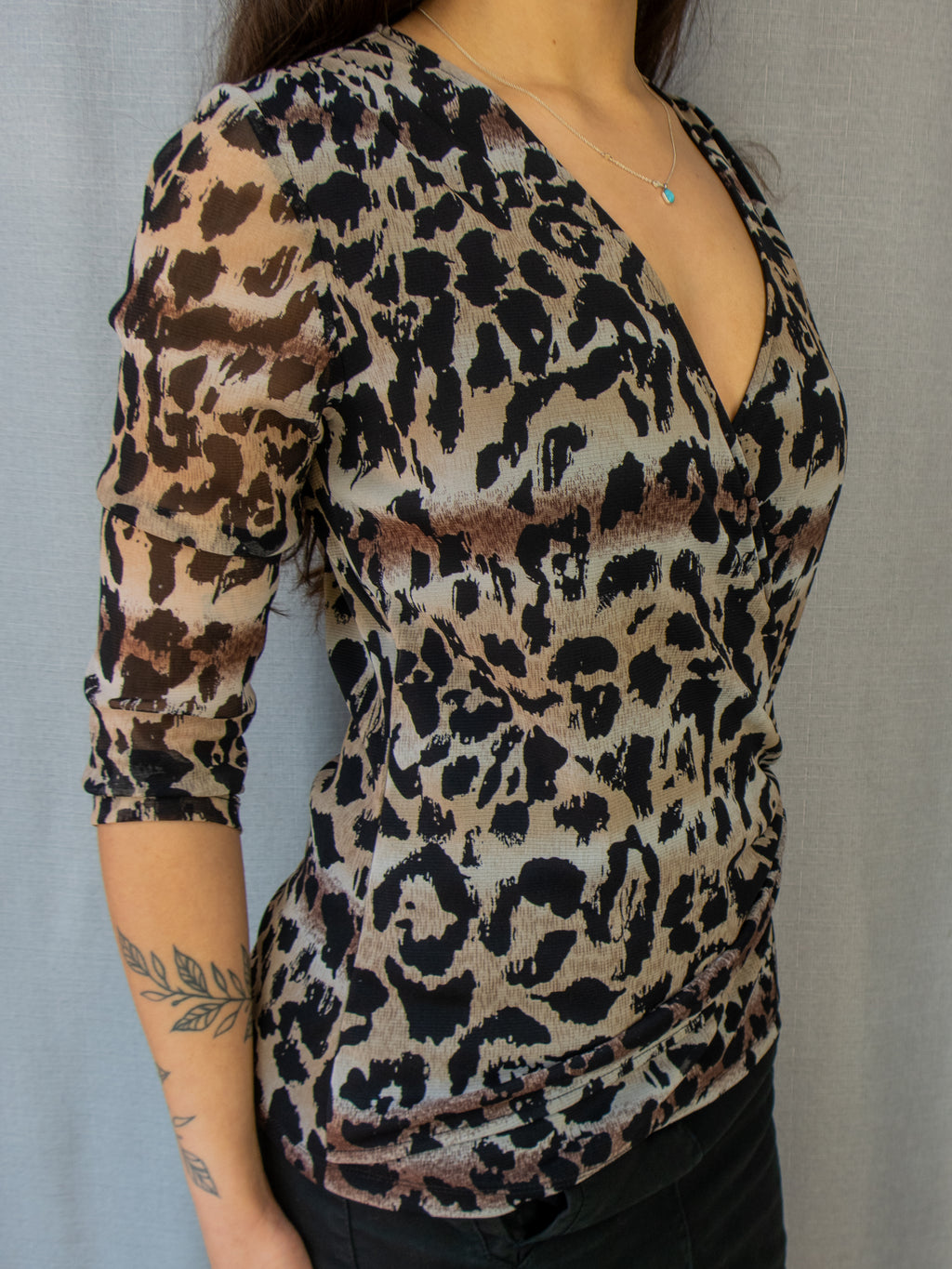 00s Liz Jordan Animal Print Top - Size S/M