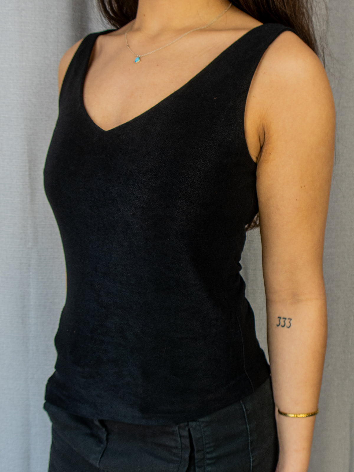 Vintage Charlie Brown Asymmetrical Black Tank Top - Size S/M