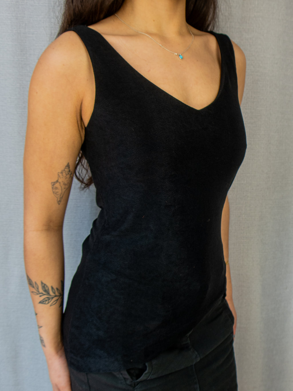 Vintage Charlie Brown Asymmetrical Black Tank Top - Size S/M