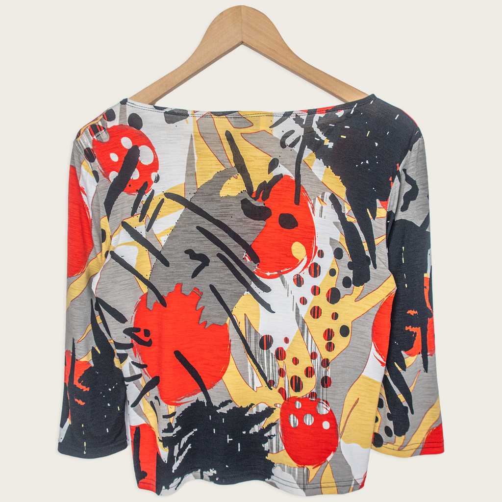 00s Ignazia Abstract Long Sleeve Top - Size S