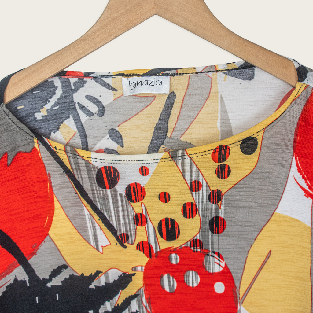 00s Ignazia Abstract Long Sleeve Top - Size S