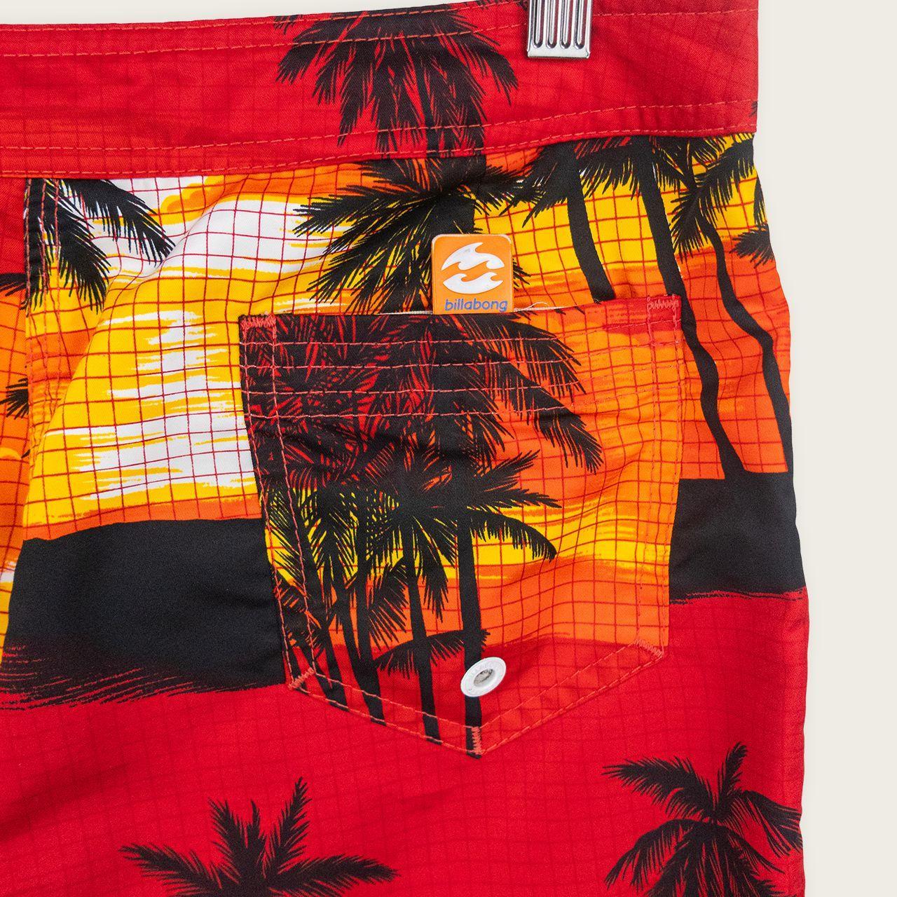 Y2K Billabong Board Shorts - Sunset Palm Print - Size 8