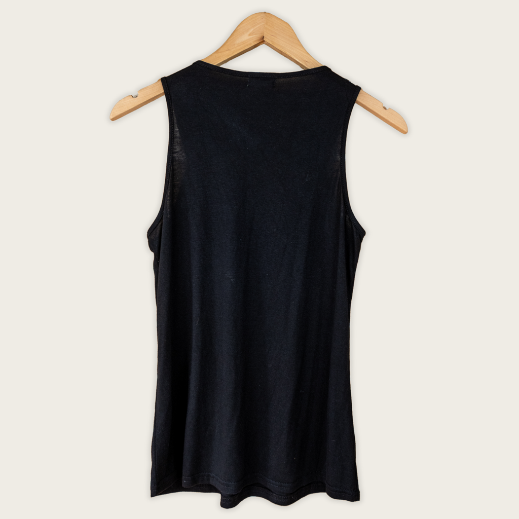 Y2K Avocado Embellished Tank Top - Beaded Neckline - Size 10
