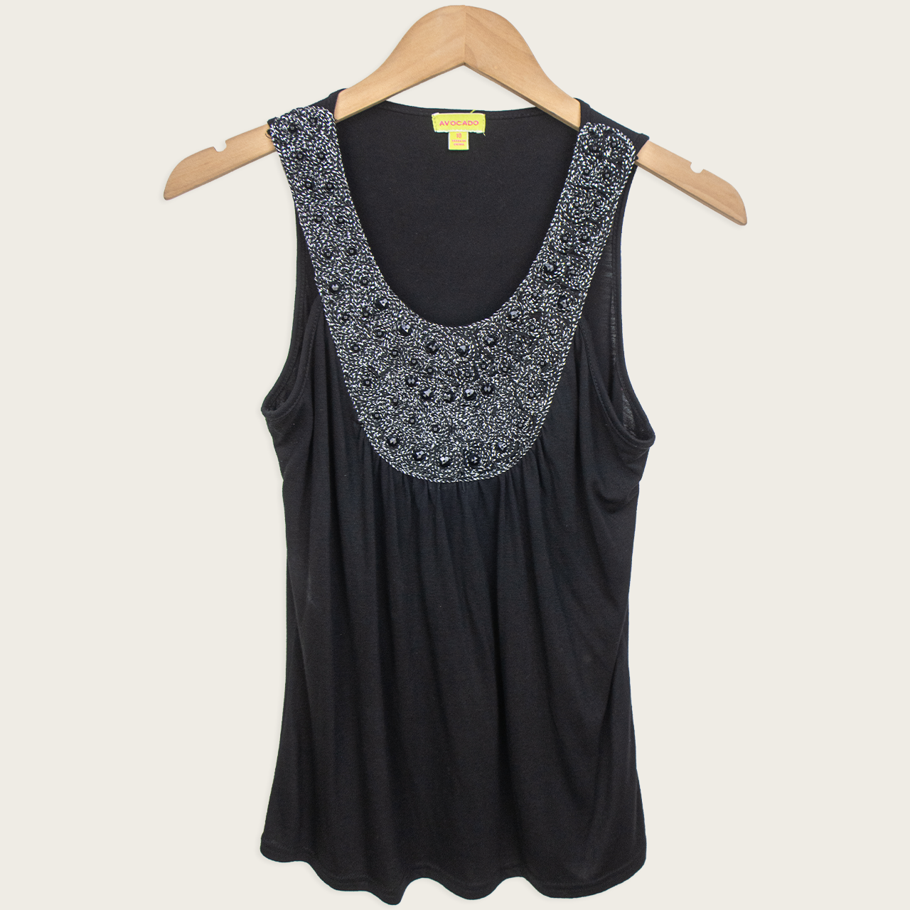 Y2K Avocado Embellished Tank Top - Size M