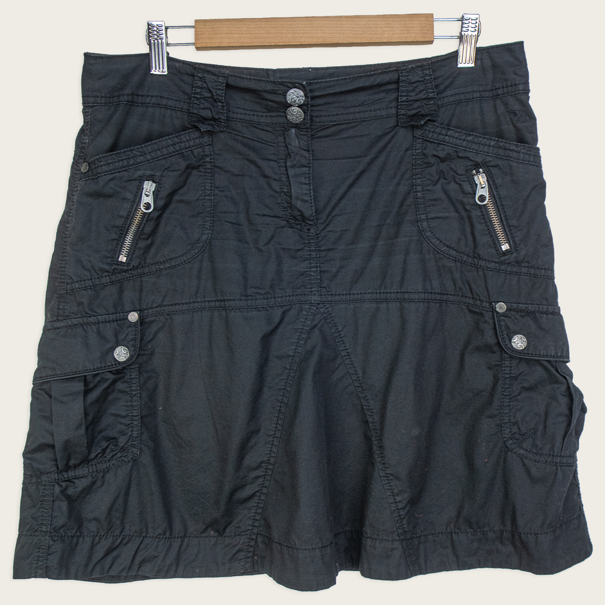 00s Esprit Black Cargo Mini Skirt - Size M