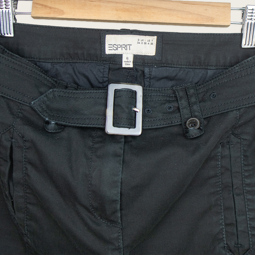 00s Esprit Black Belted Mini Skirt - Size XS