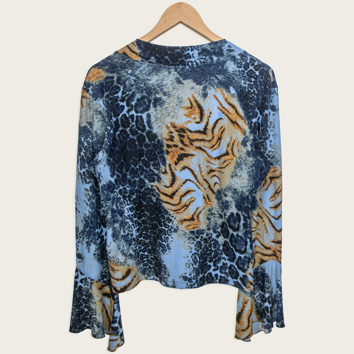 00s P&S Michael Blue Animal Print Top - Size L