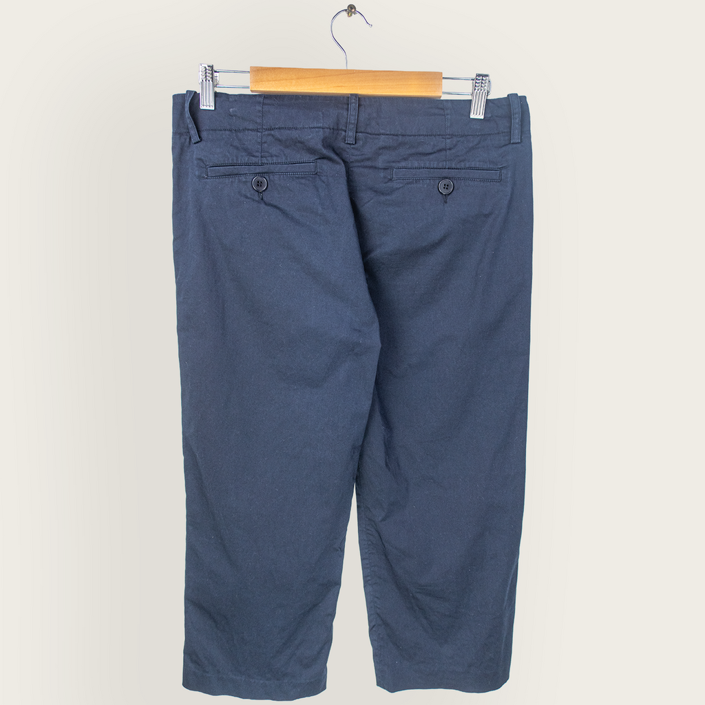 Y2K Jigsaw Capri Pants - Navy Tailored Fit - Size 12