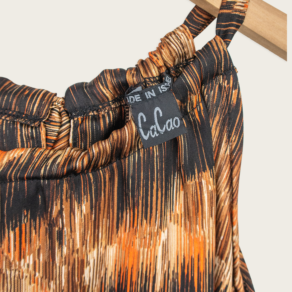 Valoo Abstract Halter Top - Brown Print - Size S