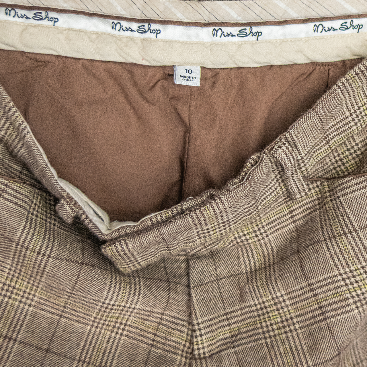 00s Miss Shop Check Capri Pants - Size XS