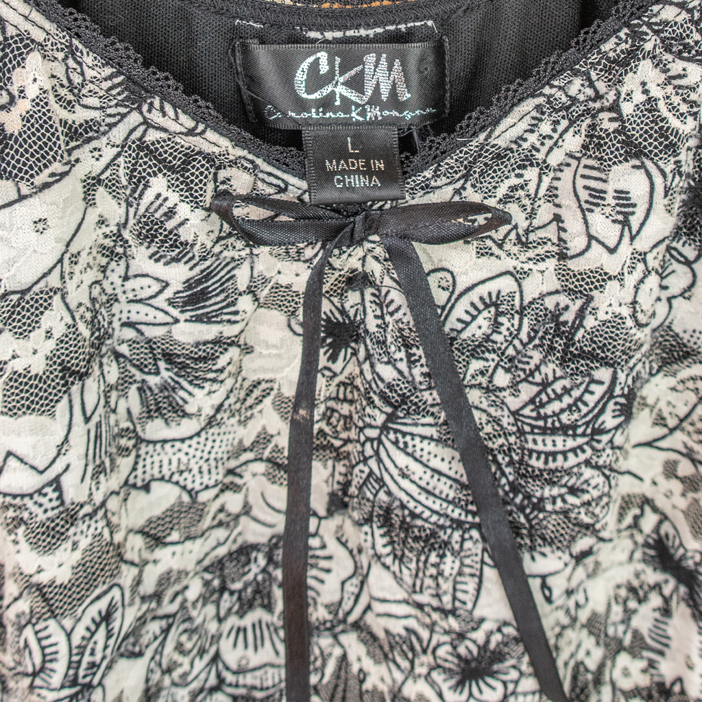 Y2K CKM Mesh Dress - Floral Print - Size S