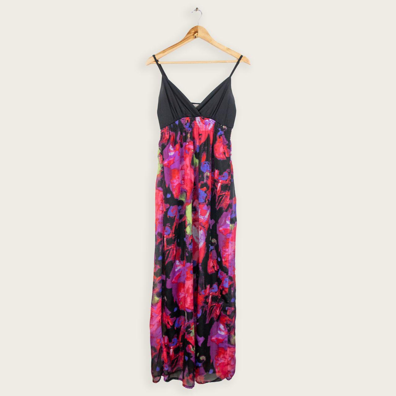 Y2K Crossroads Maxi Dress - Black/Floral - Size 8
