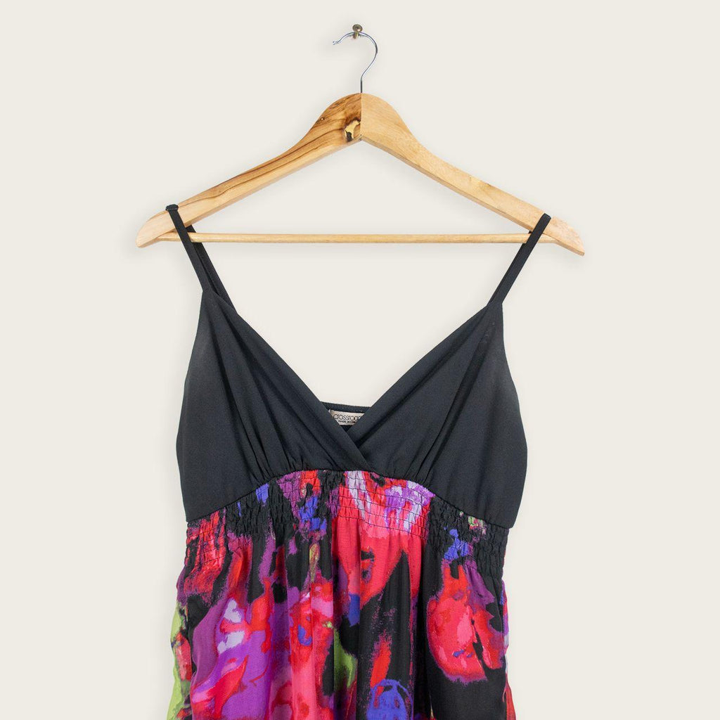 Y2K Crossroads Maxi Dress - Black/Floral - Size 8