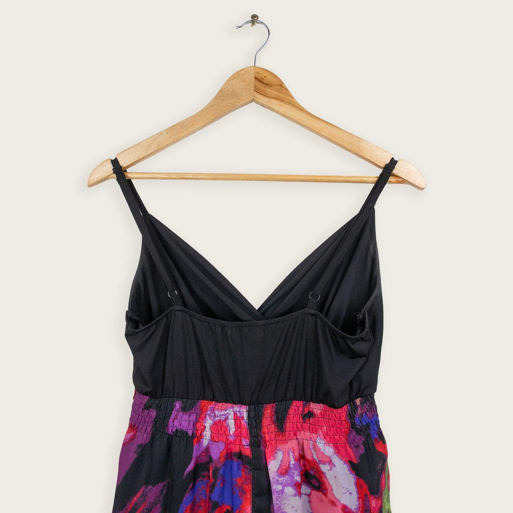 Y2K Crossroads Maxi Dress - Black/Floral - Size 8