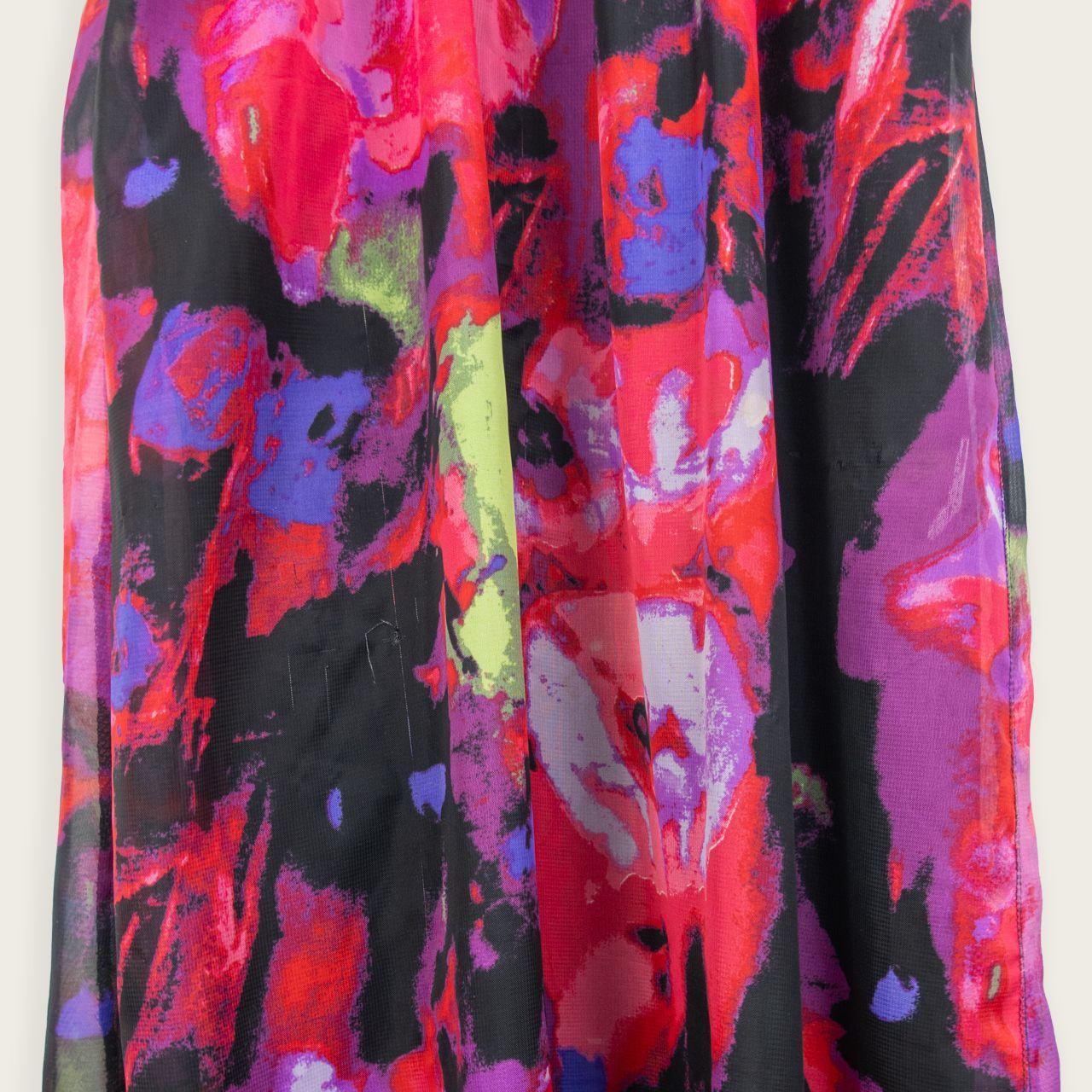 Y2K Crossroads Maxi Dress - Black/Floral - Size 8