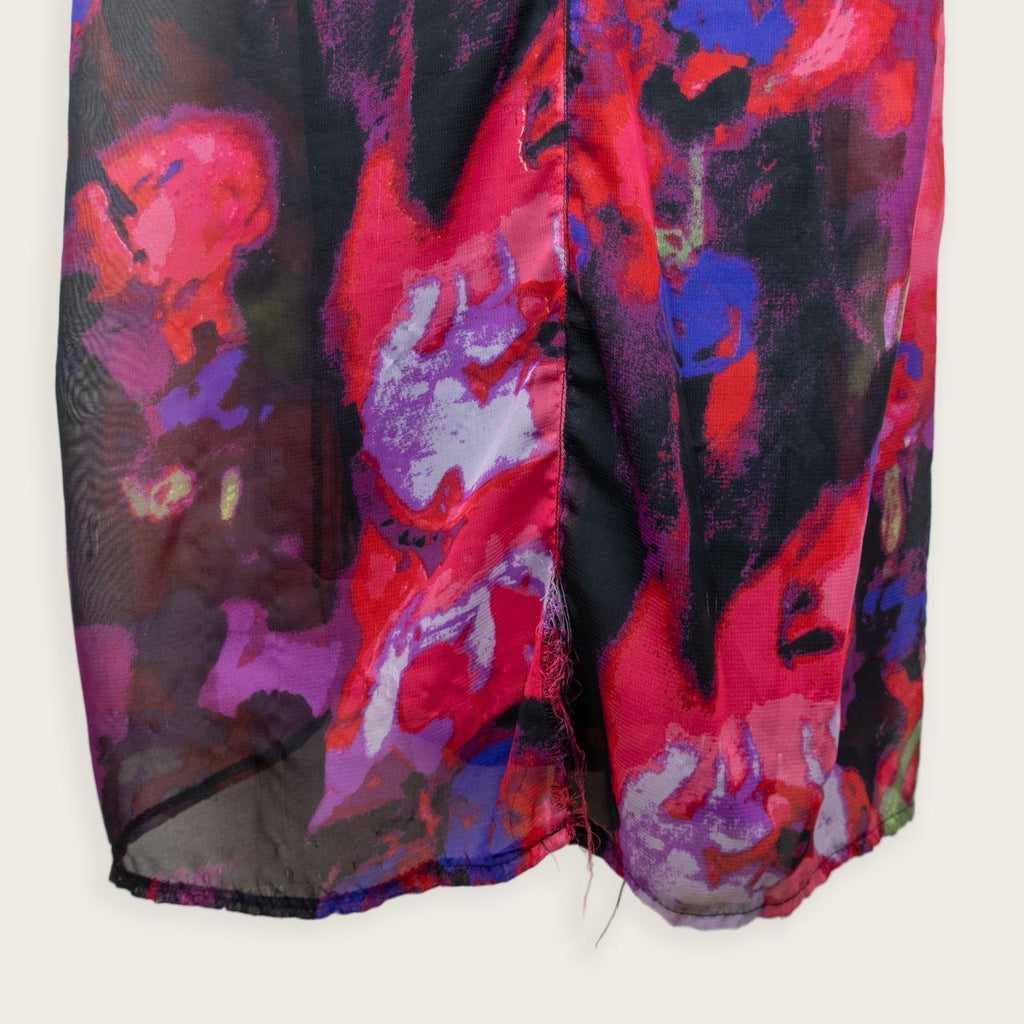 Y2K Crossroads Maxi Dress - Black/Floral - Size 8