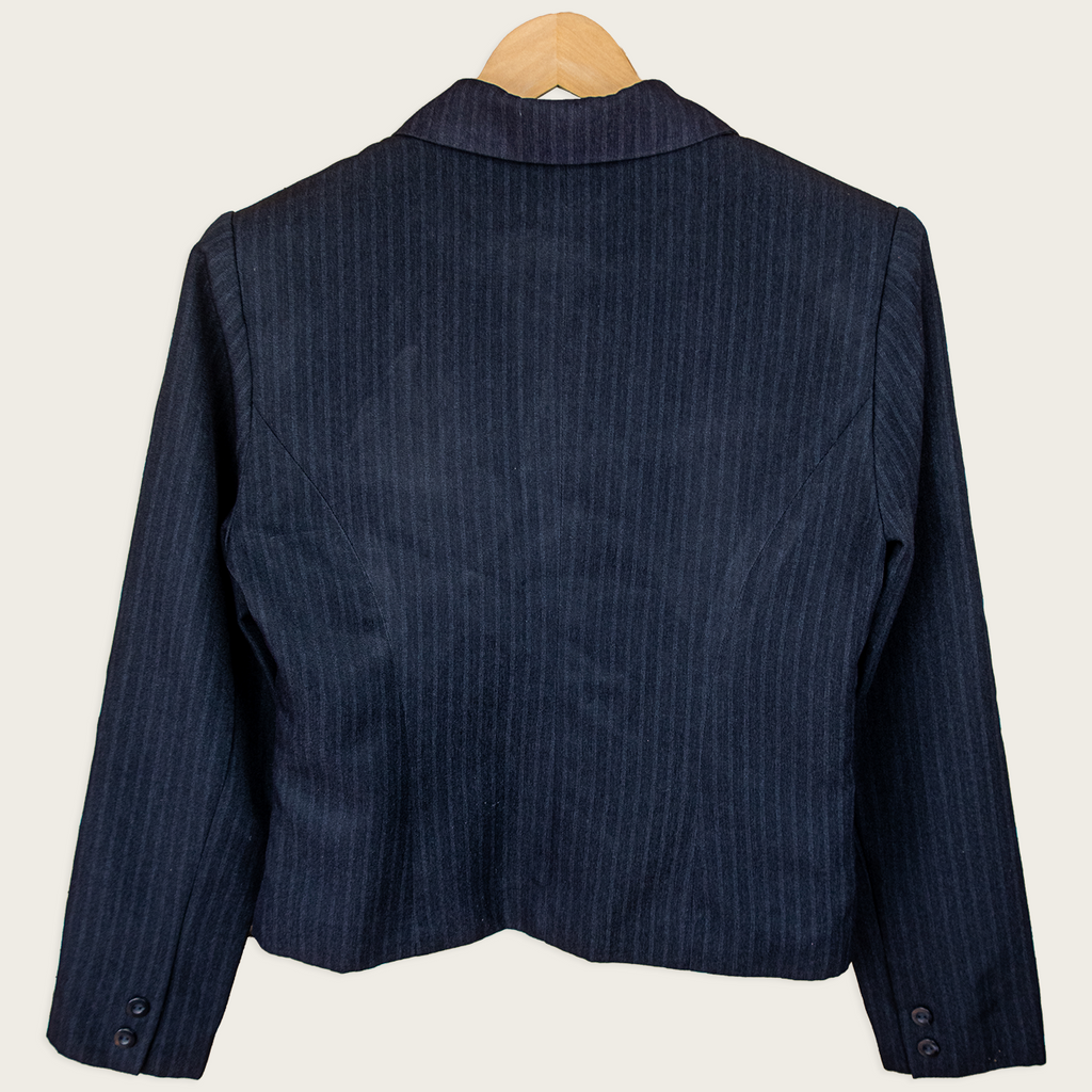 Y2K Crossroads Pinstripe Tailored Blazer - Navy - Size 10