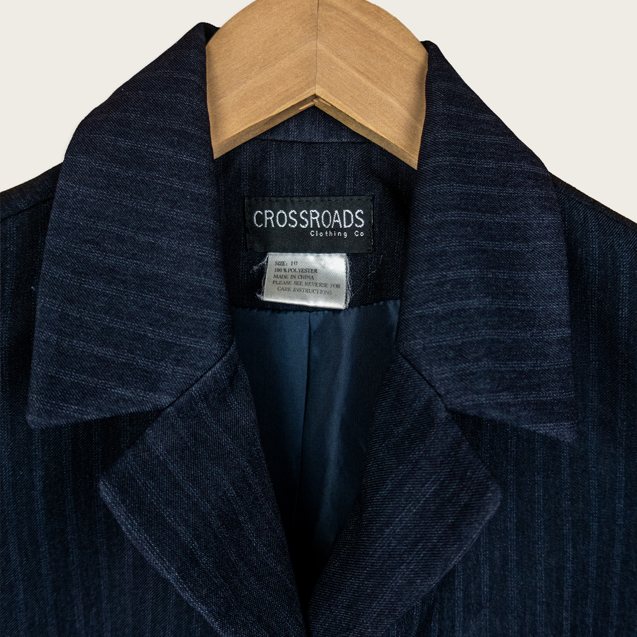 Y2K Crossroads Pinstripe Tailored Blazer - Navy - Size 10