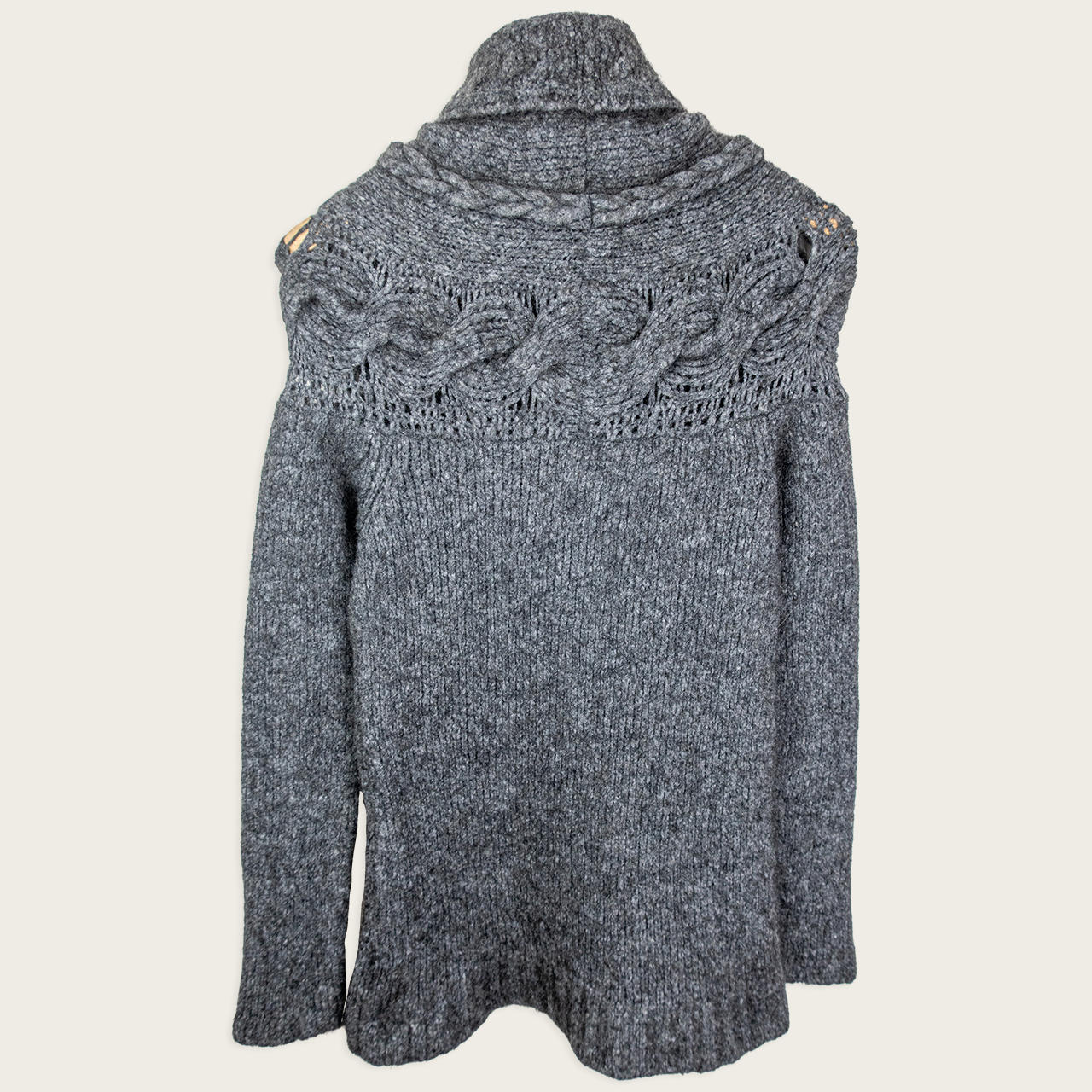 Diesel Cable Knit Turtleneck Dress/Sweater - Charcoal Grey - Size S