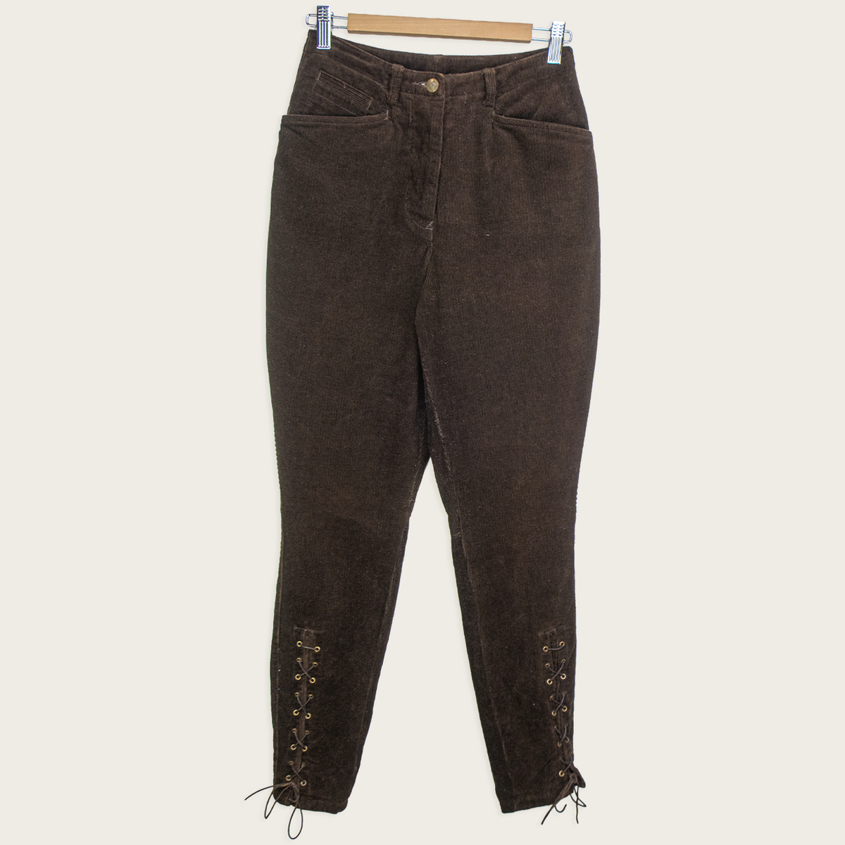 Vintage DKNY Brown Corduroy Lace-Up Pants - Size XS