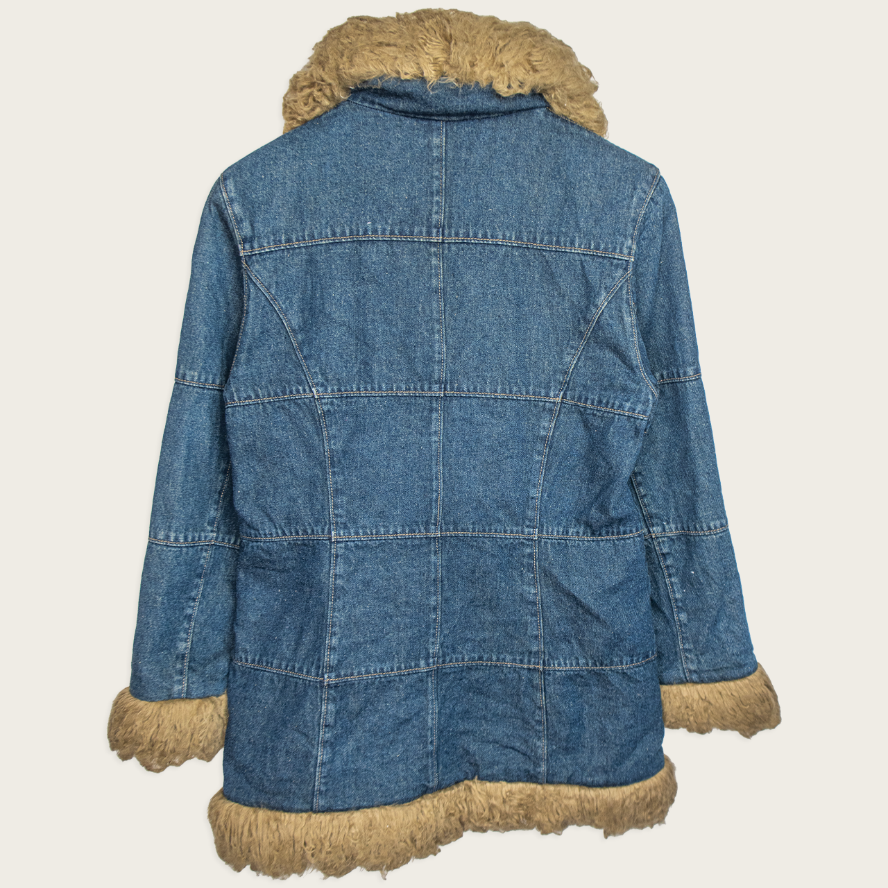 00s Esprit Faux Fur Denim Jacket - Size M