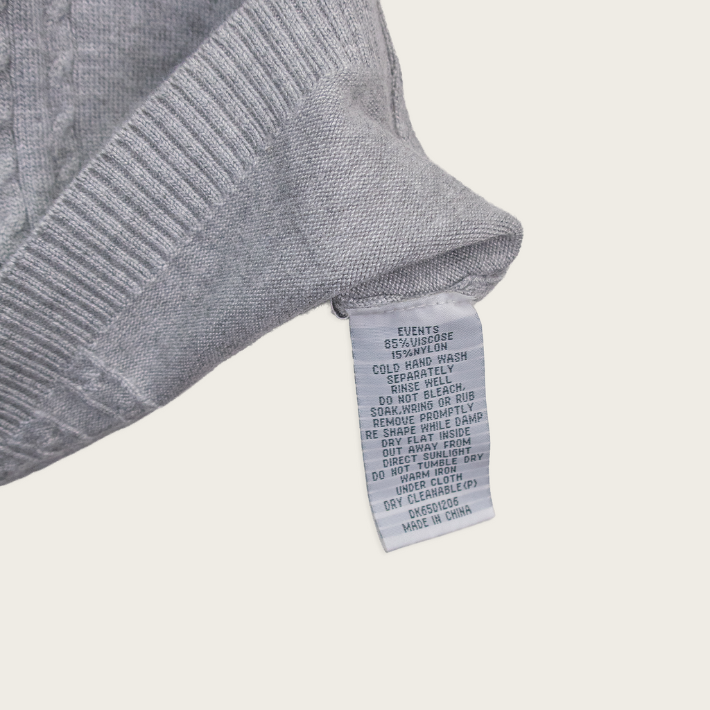 Y2K Events Knit Dress - Cable Knit Grey - Size M
