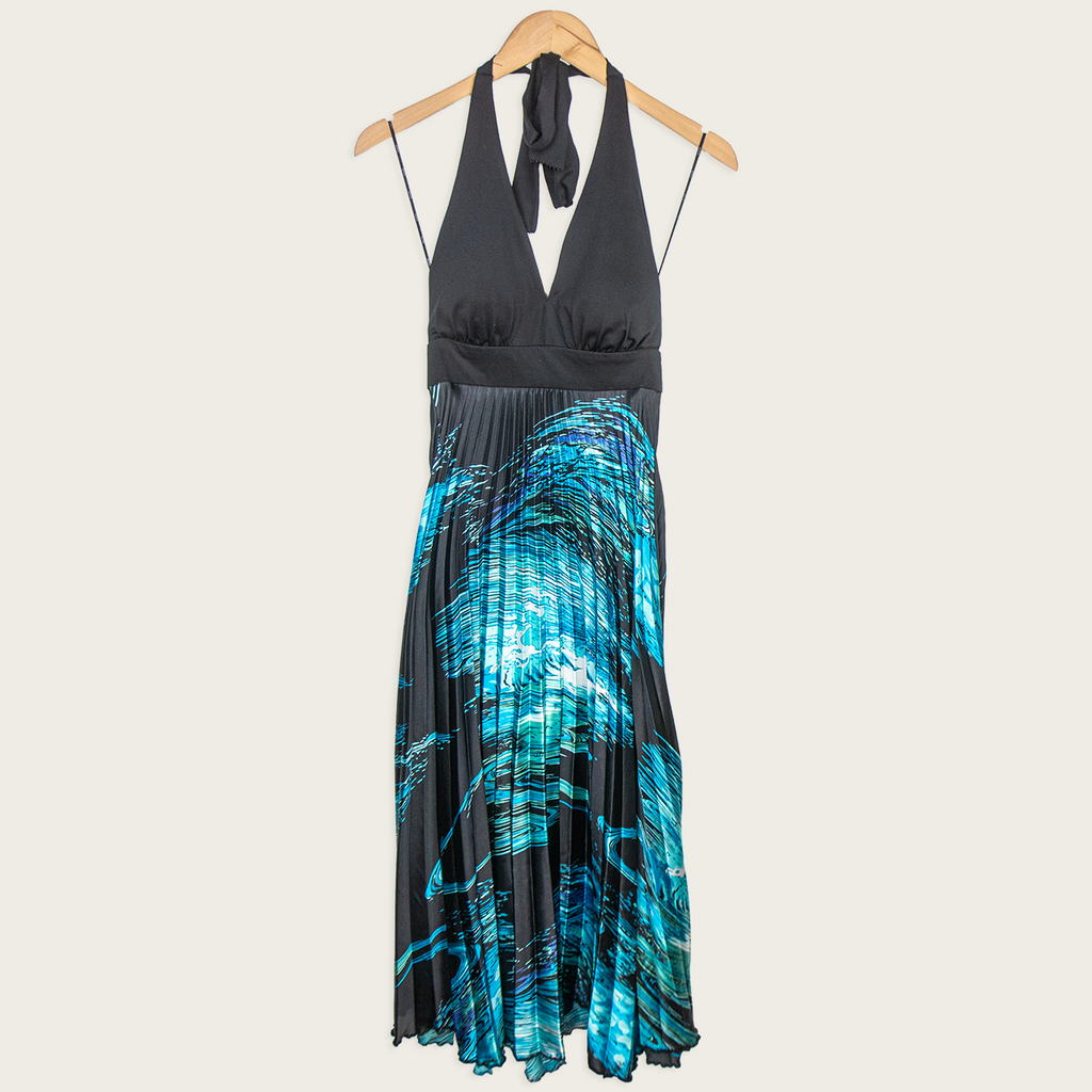 00s Events Collection Pleated Halter Maxi Dress - Size S