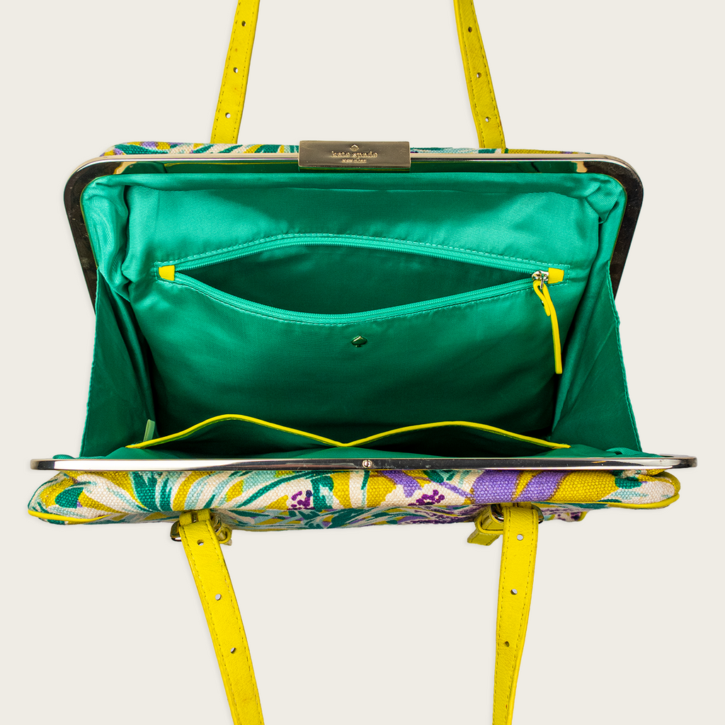 Kate Spade New York Tropical Print Frame Tote - Yellow Floral
