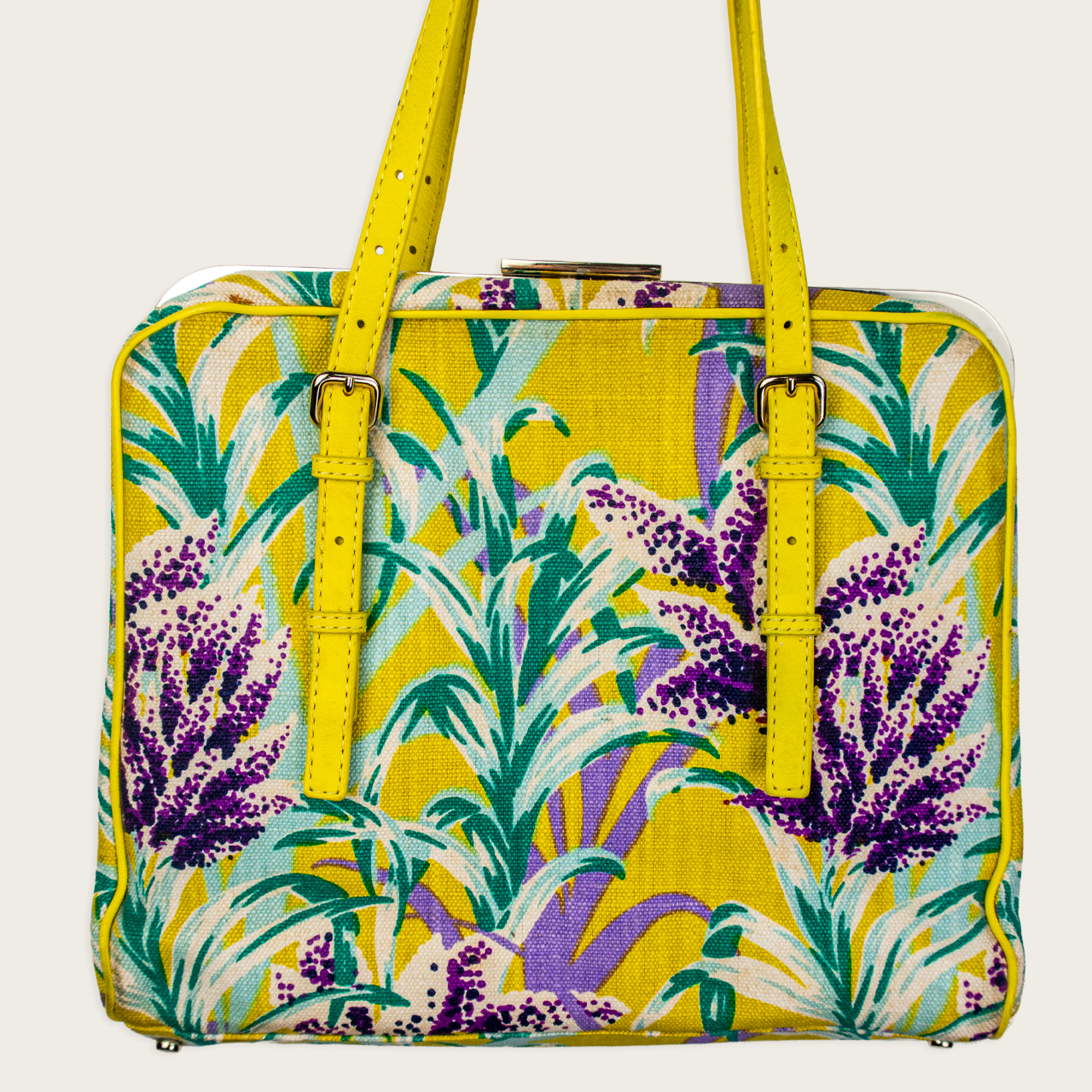Kate Spade New York Tropical Print Frame Tote - Yellow Floral