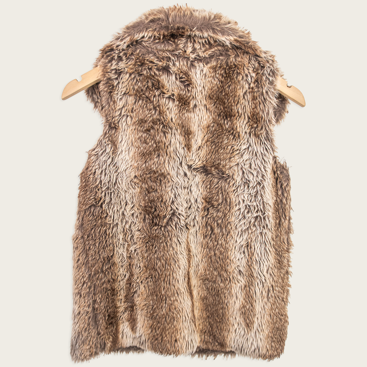 Ice Faux Fur Vest - Brown - Size XS