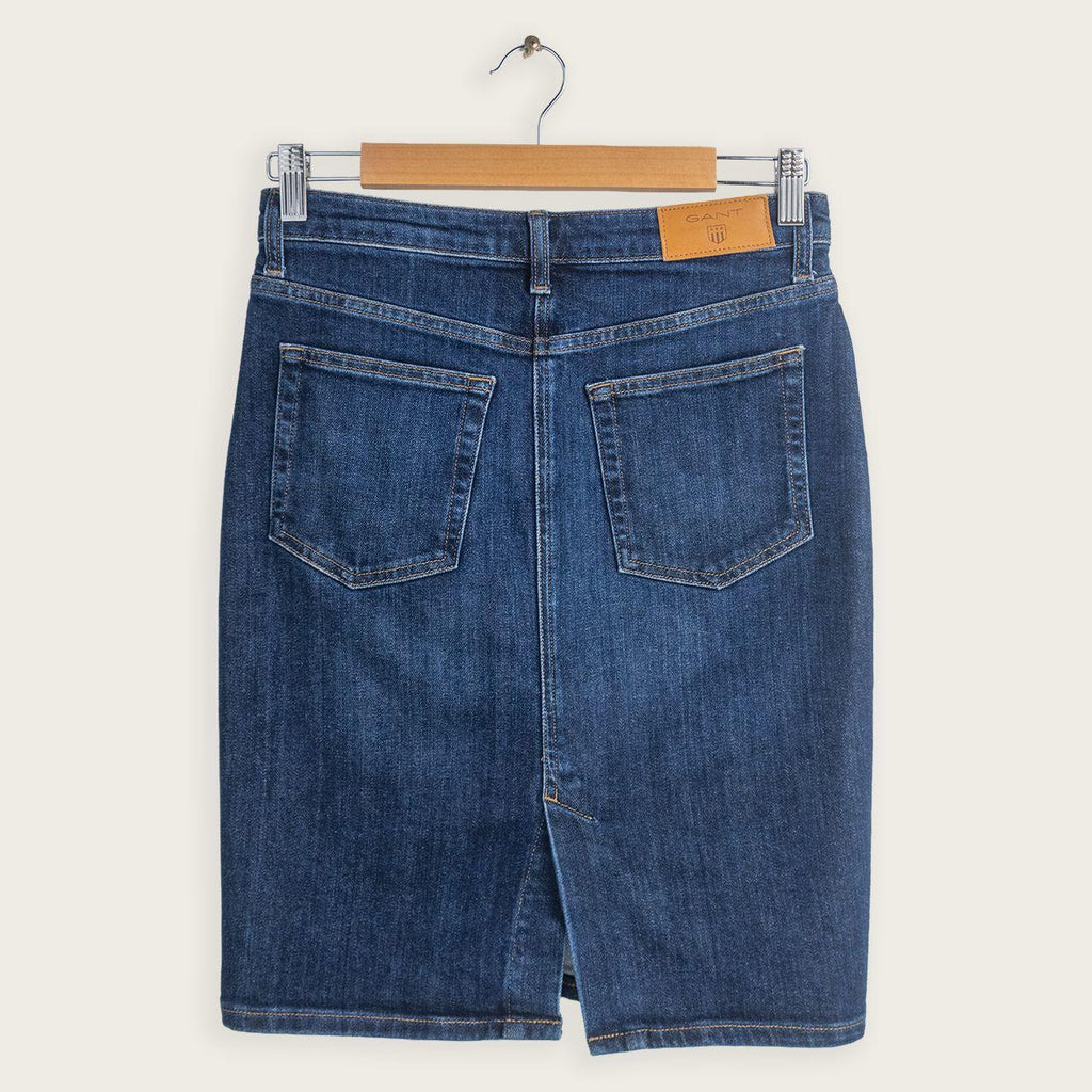 Gant Denim Midi Skirt - Classic Blue Wash - Size 8