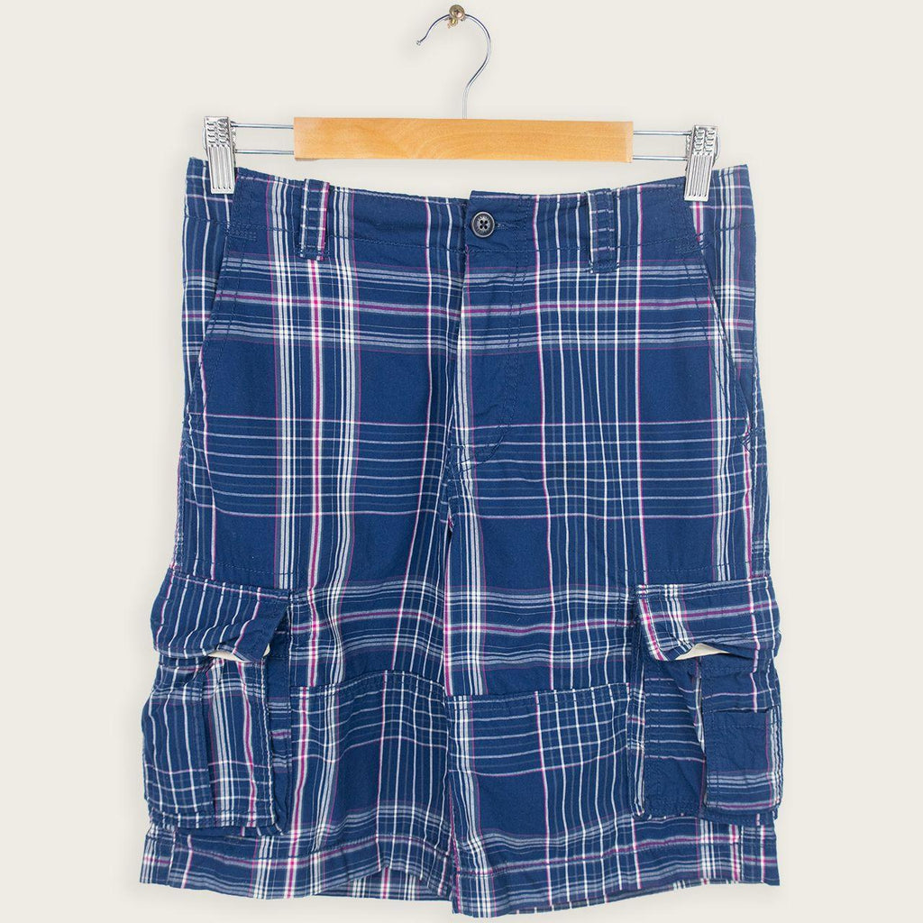 Gap Cargo Shorts - Navy Check - Size 6