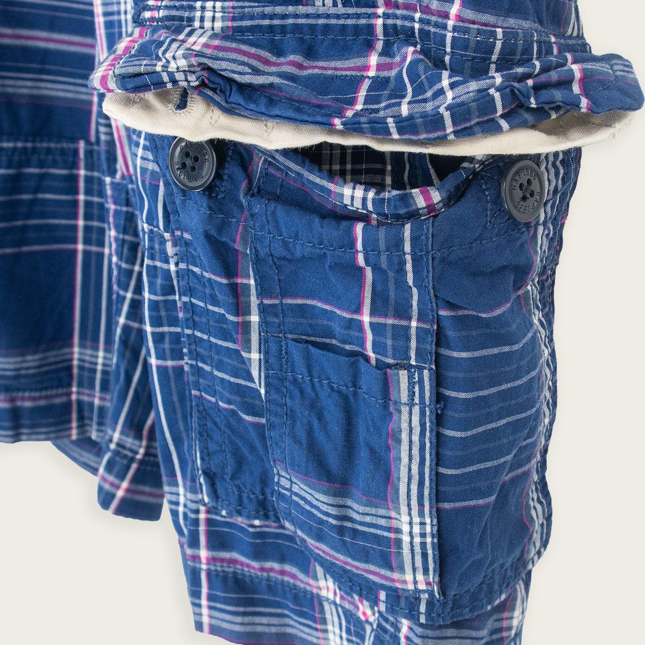 Gap Cargo Shorts - Navy Check - Size 6