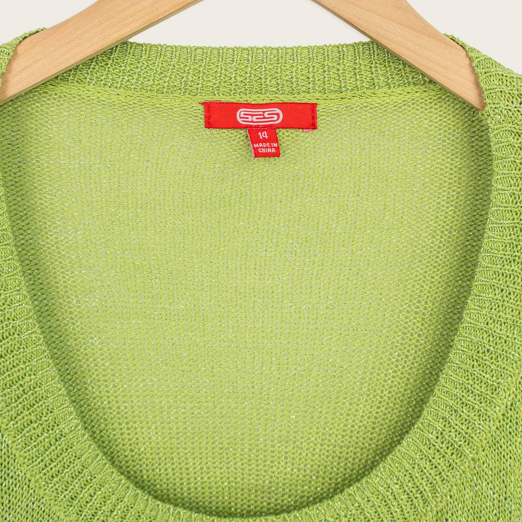 Y2K SES Knit Top - Lime Green - Size 10