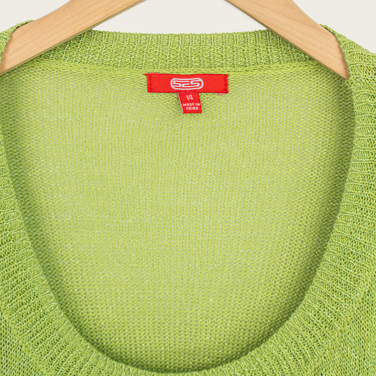 Y2K SES Knit Top - Lime Green - Size 10