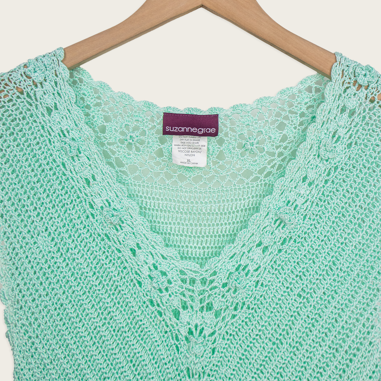 Y2K Suzanne Grae Crochet Knit Top - Size XL