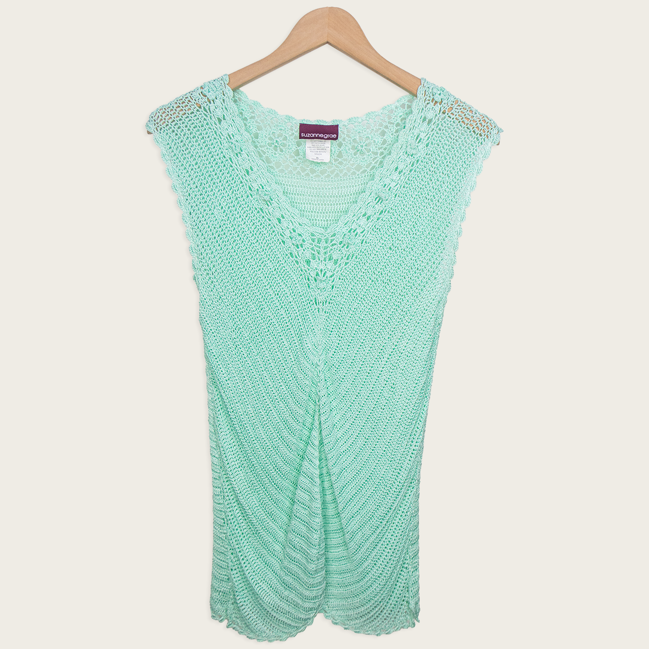 Y2K Suzanne Grae Crochet Knit Top - Size XL