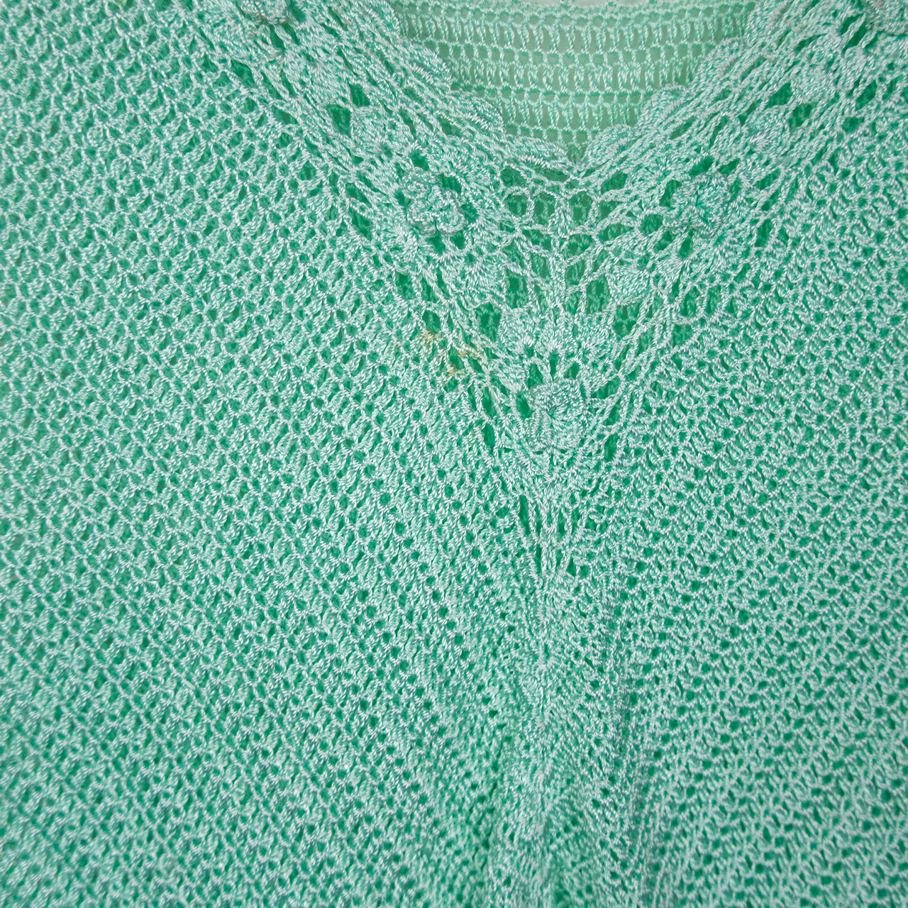 Y2K Suzanne Grae Crochet Knit Top - Mint Green - Size XL