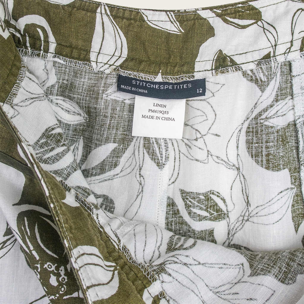 Stitches Petite Linen Midi Skirt - Size S