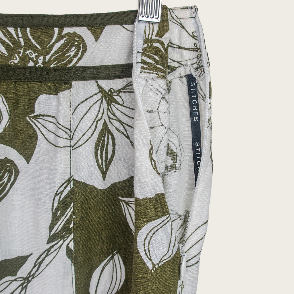 Stitches Petite Linen Midi Skirt - Size S