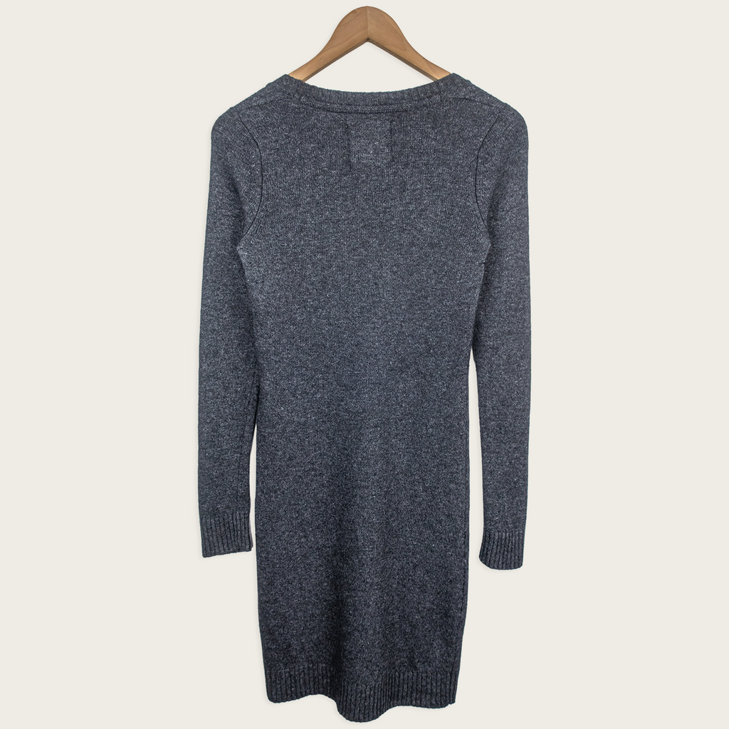 Y2K Esprit Knit Dress - Charcoal Cable Knit - Size S