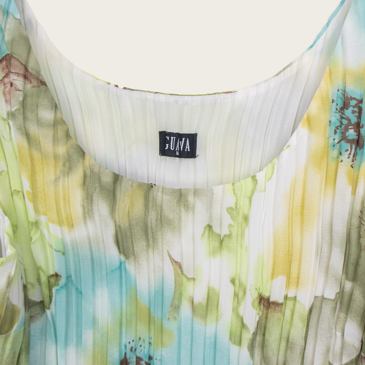 00s Guava Pleated Floral Tank Top - Size L