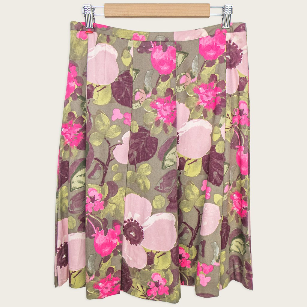 00s InWear Jackpot Hand Painted Floral Midi Skirt - Size S