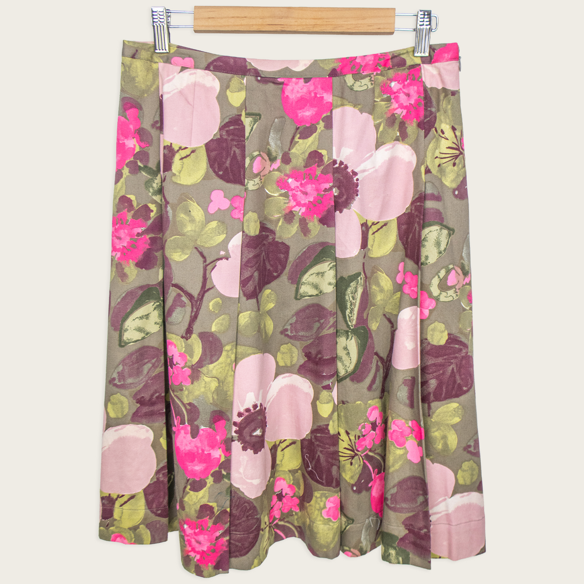 00s InWear Jackpot Hand Painted Floral Midi Skirt - Size S