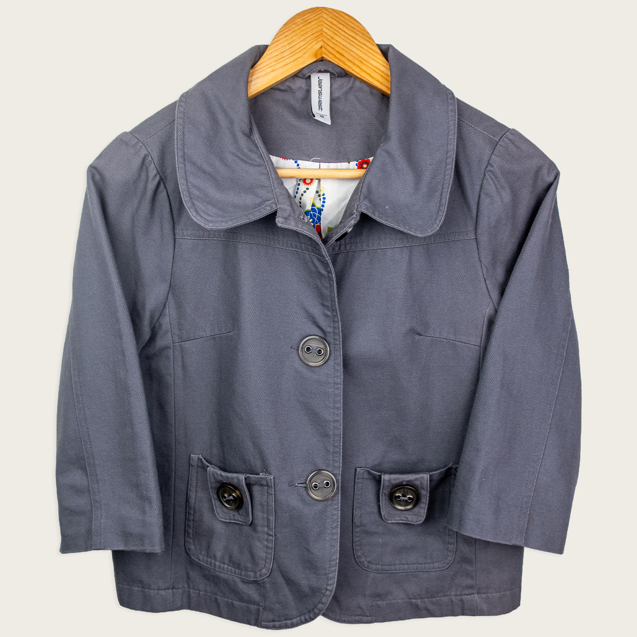Y2K Jeanswest Utility Jacket - Slate Grey - Size 10