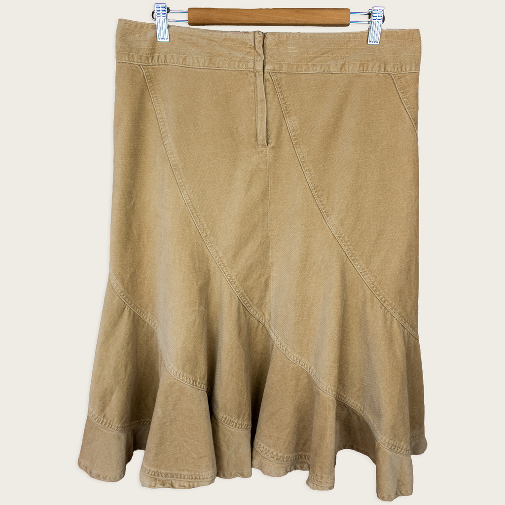 Y2K Just Jeans Cotton Midi Skirt - Beige - Size 10