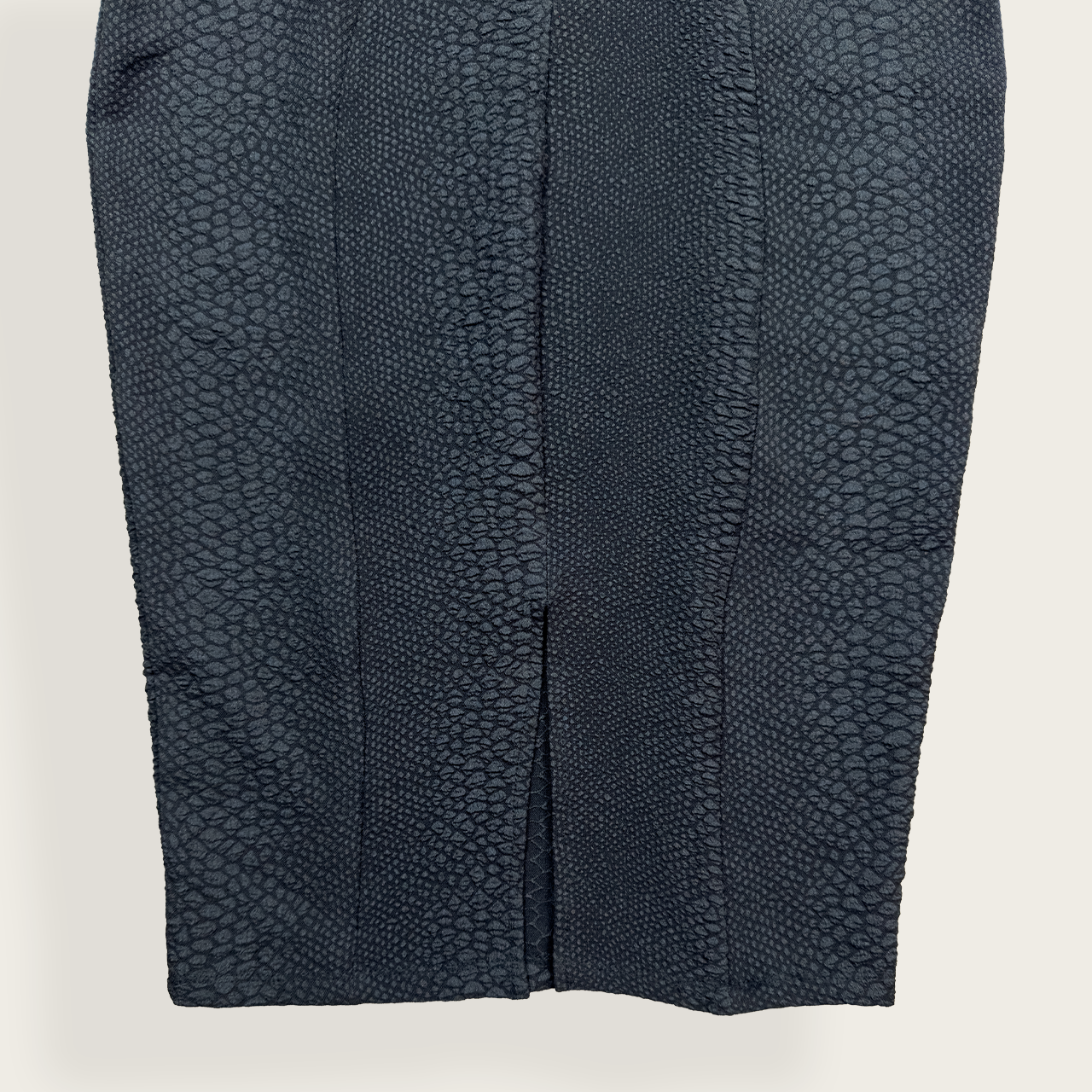 Kardashian Kollection Midi Dress - Black Textured Bodycon - Size 8