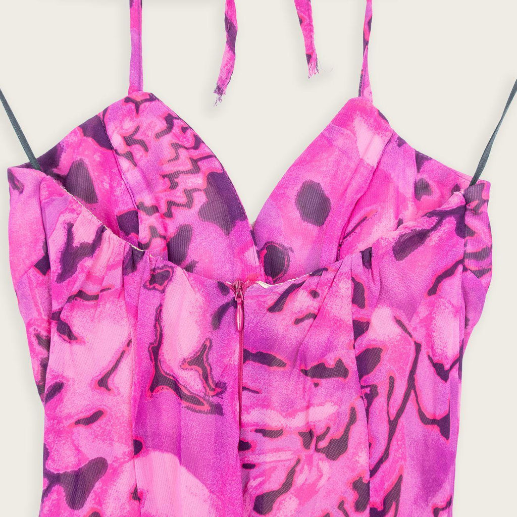 Y2K Lipsy Mini Dress - Asymmetrical Hem - Size S
