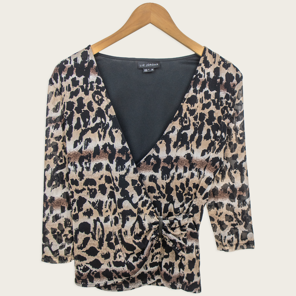 00s Liz Jordan Animal Print Top - Size S/M