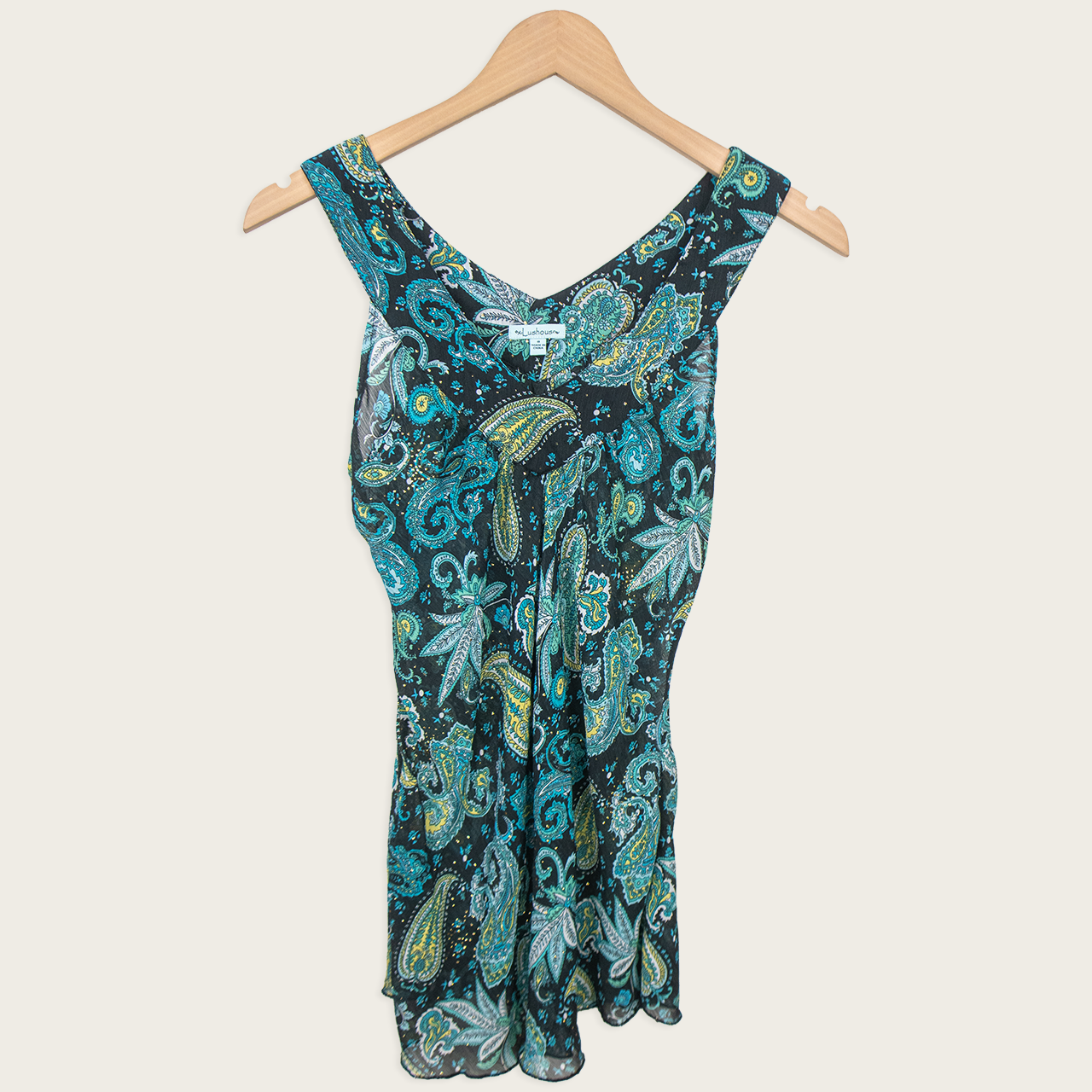 Y2K Lushous Paisley Longline Top - Size S